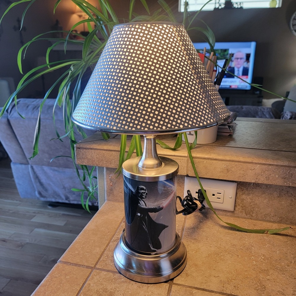 Star Wars table lamp with shade, Star Wars III, Darth Vader vs. Obi-Wan Kenobi